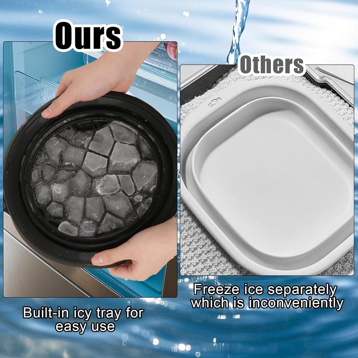Collapsible Silicone Face Bowl for Ice Bath – Portable Cold Plunge Basin with Built-in Ice Tray, Small Reusable Spa Tool for Home, Camping & Travel (Black) - görsel 7