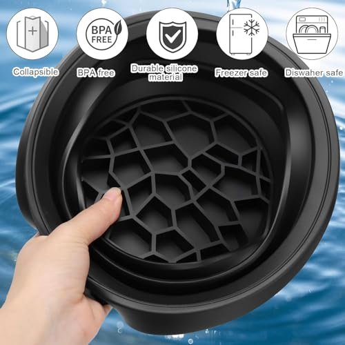 Collapsible Silicone Face Bowl for Ice Bath – Portable Cold Plunge Basin with Built-in Ice Tray, Small Reusable Spa Tool for Home, Camping & Travel (Black) - görsel 12