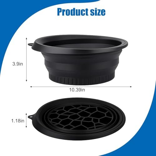 Collapsible Silicone Face Bowl for Ice Bath – Portable Cold Plunge Basin with Built-in Ice Tray, Small Reusable Spa Tool for Home, Camping & Travel (Black) - görsel 4