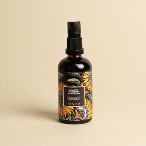 iYURA Balaayah Black Gram Body Booster – Natural Body Oil for Crepey, Mature Skin, Firms Sagging Skin on Arms & Legs, Long-Lasting Moisturization, 3.38 fl oz (100 ml) Avelisse