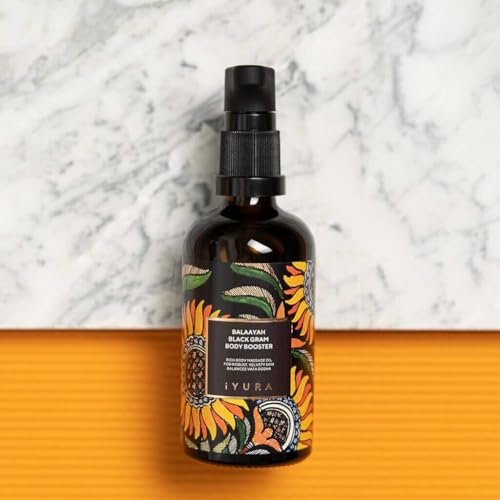 iYURA Balaayah Black Gram Body Booster – Natural Body Oil for Crepey, Mature Skin, Firms Sagging Skin on Arms & Legs, Long-Lasting Moisturization, 3.38 fl oz (100 ml) Avelisse