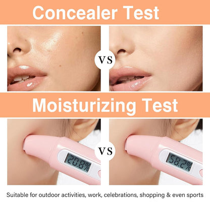 PERVALA 2Pcs Mushroom Head Air Cushion CC Cream - Natural Color, Long Lasting Oil Control BB Cream for All Skin Types, Moisturizing Foundation Face Makeup Set with Foundation Brush