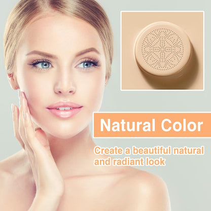 PERVALA 2Pcs Mushroom Head Air Cushion CC Cream - Natural Color, Long Lasting Oil Control BB Cream for All Skin Types, Moisturizing Foundation Face Makeup Set with Foundation Brush