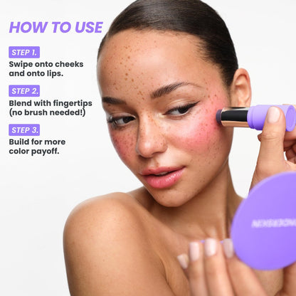 Wonderskin pHlush Stick - pH-Activated Cream Blush for Cheeks and Lips, Color-Adjusting Multi-Use Makeup Avelisse