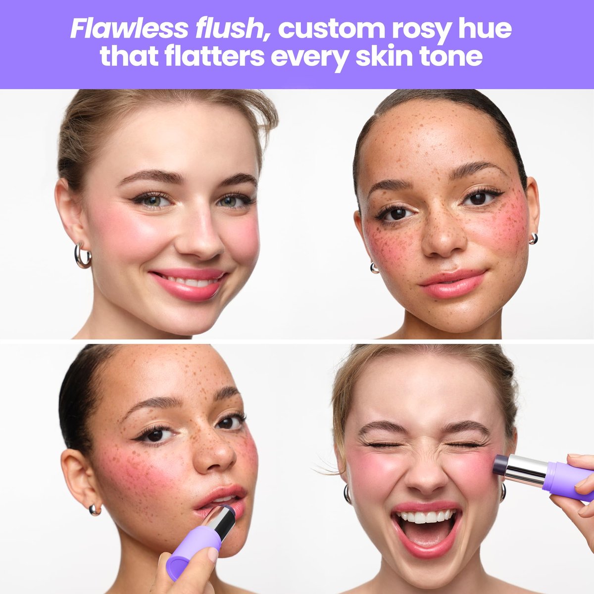 Wonderskin pHlush Stick - pH-Activated Cream Blush for Cheeks and Lips, Color-Adjusting Multi-Use Makeup Avelisse