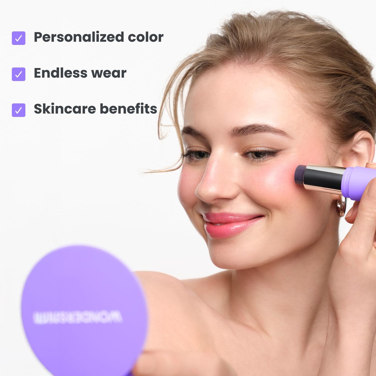 Wonderskin pHlush Stick - pH-Activated Cream Blush for Cheeks and Lips, Color-Adjusting Multi-Use Makeup Avelisse