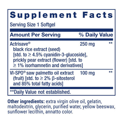 Life Extension Hair Growth for Men with ActriSave® Prickly Pear & Black Rice, VI-SPO® Saw Palmetto – Supports Hair Fullness & Density, Non-GMO, Gluten-Free, 30 Softgels Avelisse