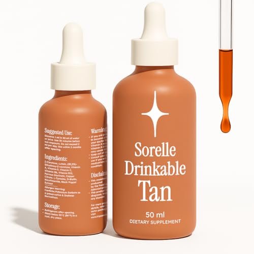 Sorelle Tanning Drops to Drink - 100% Natural Oral Liquid Sunless Tanning Drops Drinkable (50ML) Avelisse