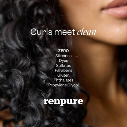 Renpure Castor Oil & Moringa Shampoo and Conditioner Set - Curl Enhancing, Moisturizing, Frizz-Free for Wavy to Curly Hair - 24 Fl Oz Each, 2 Pack Avelisse