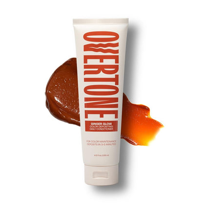 Overtone Daily Color Depositing Conditioner - Ginger Glow - Temporary Pigment with Shea, Coconut & Avocado Oils - Hydrating, Vegan & Cruelty-Free - All Hair Types - 4.5 oz Avelisse