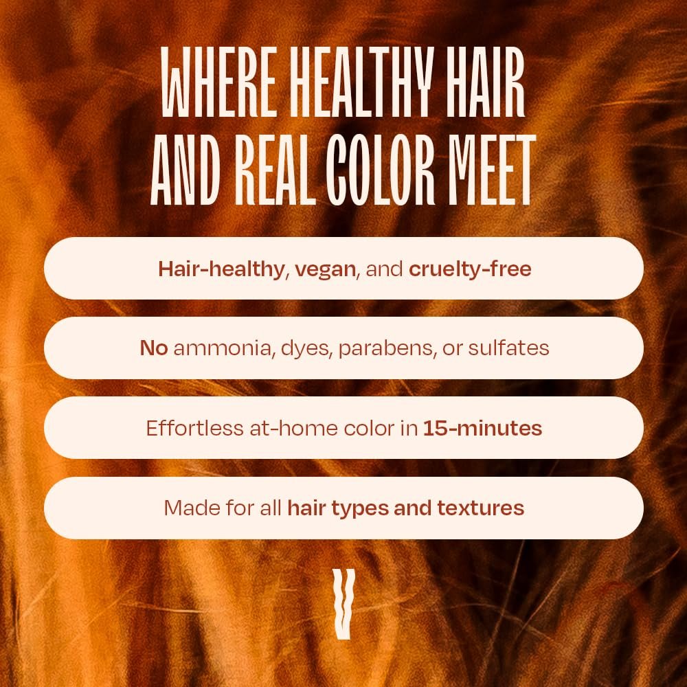 Overtone Daily Color Depositing Conditioner - Ginger Glow - Temporary Pigment with Shea, Coconut & Avocado Oils - Hydrating, Vegan & Cruelty-Free - All Hair Types - 4.5 oz Avelisse