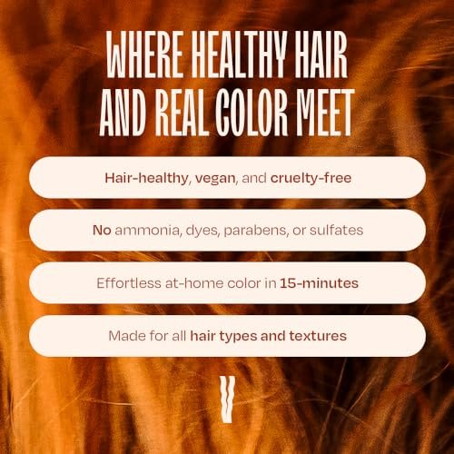 Overtone Daily Color Depositing Conditioner - Ginger Glow - Temporary Pigment with Shea, Coconut & Avocado Oils - Hydrating, Vegan & Cruelty-Free - All Hair Types - 4.5 oz Avelisse