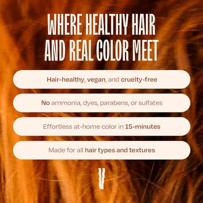 Overtone Daily Color Depositing Conditioner - Ginger Glow - Temporary Pigment with Shea, Coconut & Avocado Oils - Hydrating, Vegan & Cruelty-Free - All Hair Types - 4.5 oz Avelisse