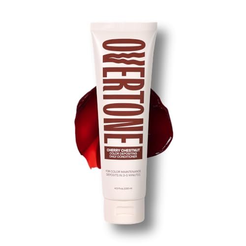 oVertone Daily Color Depositing Conditioner - Cherry Chestnut | Hydrating Temporary Hair Color with Shea, Coconut & Avocado Oils | Vegan & Cruelty-Free | 4.5 oz Avelisse