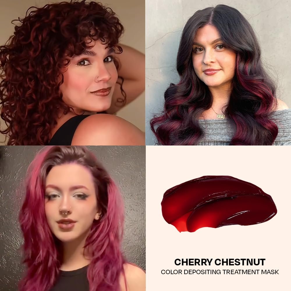 oVertone Daily Color Depositing Conditioner - Cherry Chestnut | Hydrating Temporary Hair Color with Shea, Coconut & Avocado Oils | Vegan & Cruelty-Free | 4.5 oz Avelisse