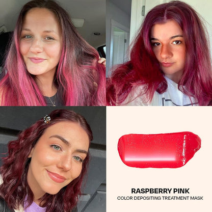 oVertone Daily Color Depositing Conditioner for Hair - Raspberry Pink - 4.5 oz - Temporary Pigment with Shea, Coconut & Avocado Oils - Hydrating, Vegan & Cruelty-Free - All Hair Types Avelisse