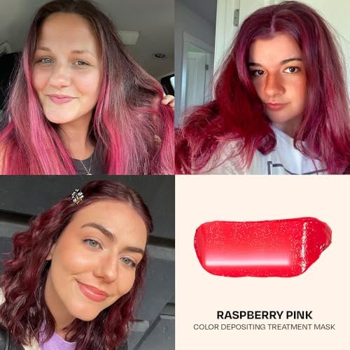 oVertone Daily Color Depositing Conditioner for Hair - Raspberry Pink - 4.5 oz - Temporary Pigment with Shea, Coconut & Avocado Oils - Hydrating, Vegan & Cruelty-Free - All Hair Types Avelisse
