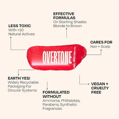 oVertone Daily Color Depositing Conditioner for Hair - Raspberry Pink - 4.5 oz - Temporary Pigment with Shea, Coconut & Avocado Oils - Hydrating, Vegan & Cruelty-Free - All Hair Types Avelisse