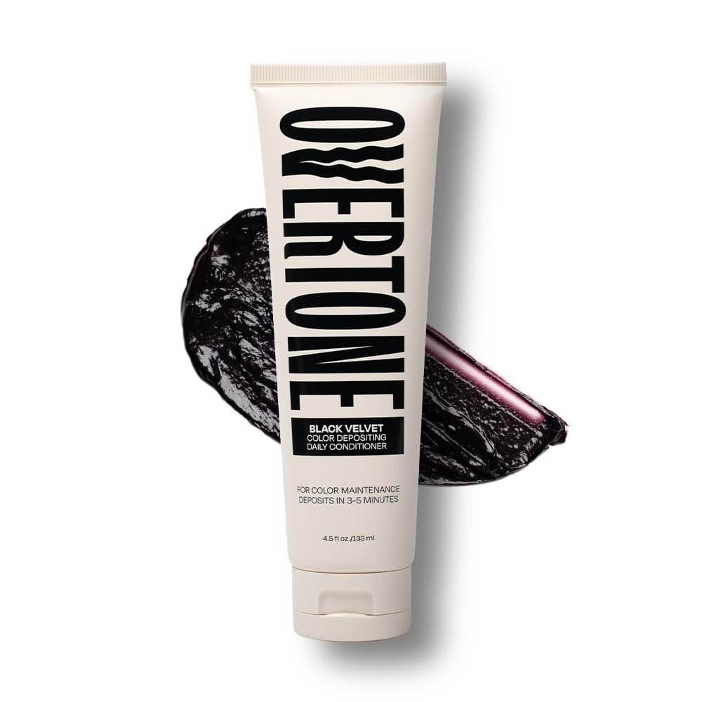 oVertone Daily Color Depositing Conditioner - Black Velvet - 4.5 oz - Vegan & Cruelty-Free Temporary Hair Color Avelisse