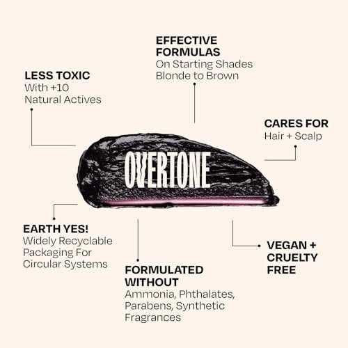 oVertone Daily Color Depositing Conditioner - Black Velvet - 4.5 oz - Vegan & Cruelty-Free Temporary Hair Color Avelisse
