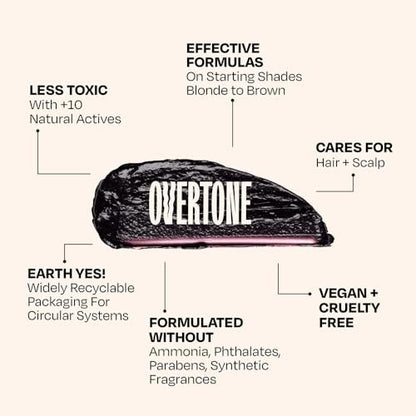 oVertone Daily Color Depositing Conditioner - Black Velvet - 4.5 oz - Vegan & Cruelty-Free Temporary Hair Color Avelisse