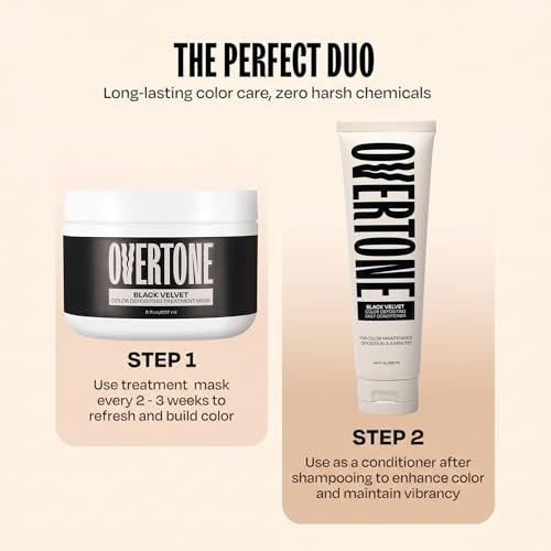 oVertone Daily Color Depositing Conditioner - Black Velvet - 4.5 oz - Vegan & Cruelty-Free Temporary Hair Color Avelisse