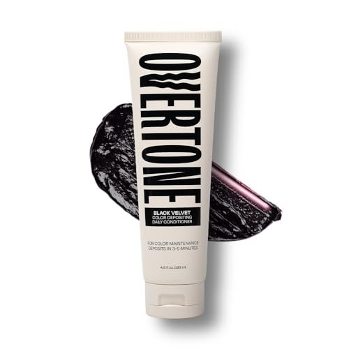 oVertone Daily Color Depositing Conditioner - Black Velvet - 4.5 oz - Vegan & Cruelty-Free Temporary Hair Color Avelisse