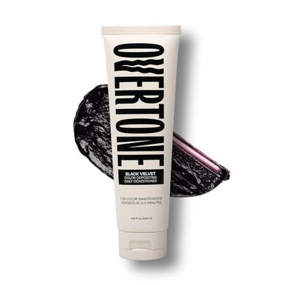 oVertone Daily Color Depositing Conditioner - Black Velvet - 4.5 oz - Vegan & Cruelty-Free Temporary Hair Color Avelisse
