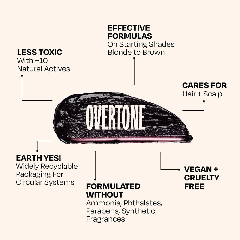oVertone Daily Color Depositing Conditioner - Black Velvet - 4.5 oz - Vegan & Cruelty-Free Temporary Hair Color Avelisse