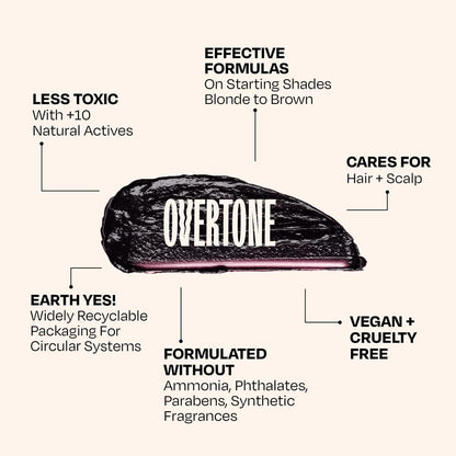 oVertone Daily Color Depositing Conditioner - Black Velvet - 4.5 oz - Vegan & Cruelty-Free Temporary Hair Color Avelisse