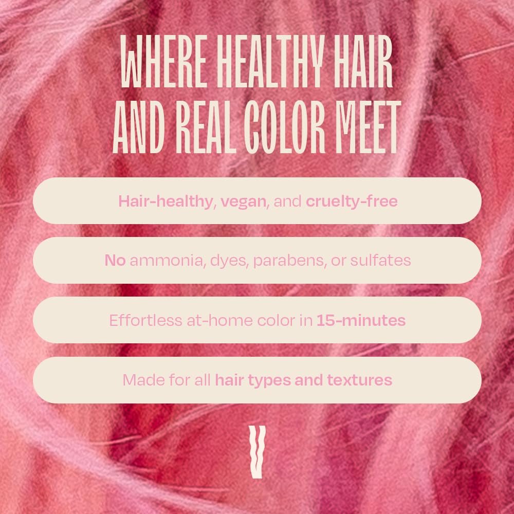 Overtone Daily Color Depositing Conditioner - Cotton Candy Pink, 4.5 oz - Temporary Pigment with Shea, Coconut & Avocado Oils - Hydrating, Vegan & Cruelty-Free for All Hair Types Avelisse