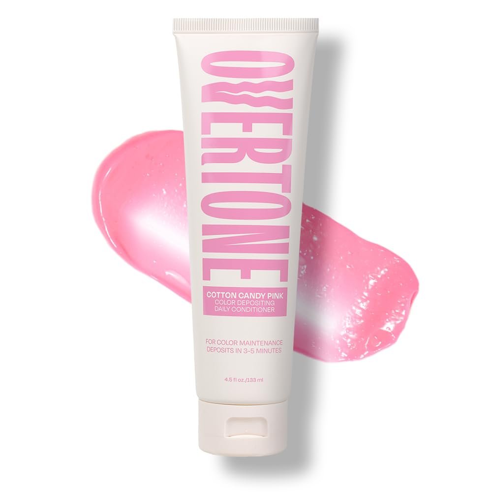 Overtone Daily Color Depositing Conditioner - Cotton Candy Pink, 4.5 oz - Temporary Pigment with Shea, Coconut & Avocado Oils - Hydrating, Vegan & Cruelty-Free for All Hair Types Avelisse