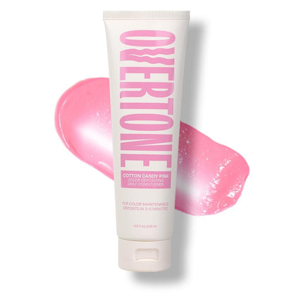 Overtone Daily Color Depositing Conditioner - Cotton Candy Pink, 4.5 oz - Temporary Pigment with Shea, Coconut & Avocado Oils - Hydrating, Vegan & Cruelty-Free for All Hair Types Avelisse
