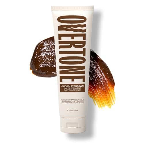 oVertone Daily Color Depositing Conditioner - Chocolate Brown - 4.5 oz - Vegan & Cruelty-Free Temporary Hair Pigment Avelisse