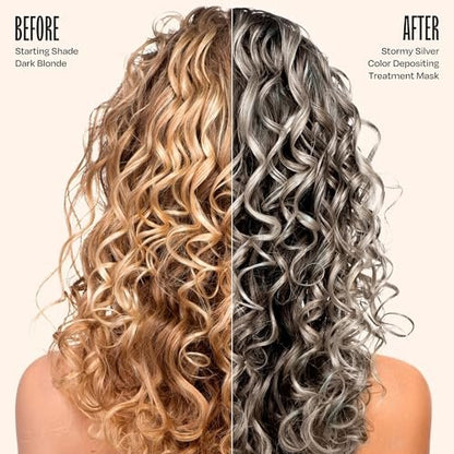 oVertone Daily Color Depositing Conditioner - Stormy Sterling, 4.5oz - Temporary Silver Pigment, Hydrating, Vegan & Cruelty-Free for All Hair Types Avelisse