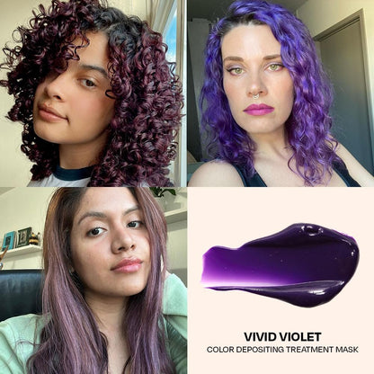 oVertone Daily Color Depositing Conditioner - Vivid Violet, 4.5 oz - Vegan & Cruelty-Free Temporary Hair Color with Shea, Coconut & Avocado Oils for All Hair Types Avelisse