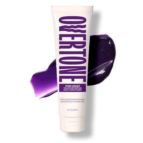 oVertone Daily Color Depositing Conditioner - Vivid Violet, 4.5 oz - Vegan & Cruelty-Free Temporary Hair Color with Shea, Coconut & Avocado Oils for All Hair Types Avelisse