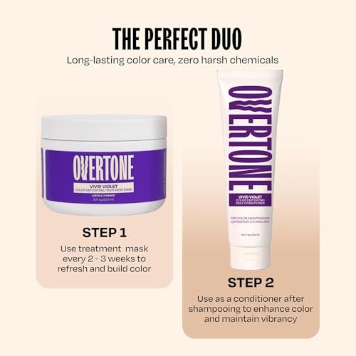 oVertone Daily Color Depositing Conditioner - Vivid Violet, 4.5 oz - Vegan & Cruelty-Free Temporary Hair Color with Shea, Coconut & Avocado Oils for All Hair Types Avelisse