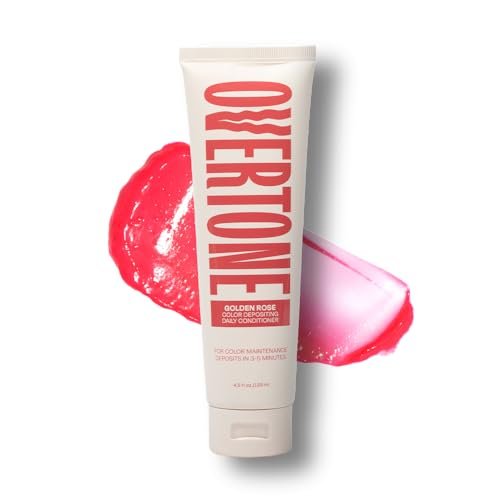 Overtone Daily Color Depositing Conditioner - Golden Rose | Vegan & Cruelty-Free Temporary Hair Color, 4.5 oz Avelisse