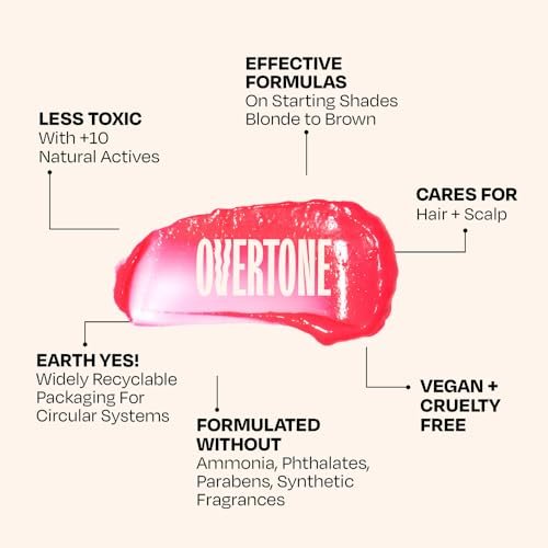 Overtone Daily Color Depositing Conditioner - Golden Rose | Vegan & Cruelty-Free Temporary Hair Color, 4.5 oz Avelisse