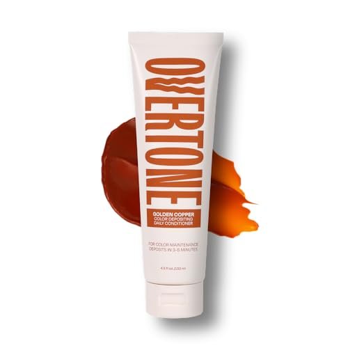 Overtone Daily Color Depositing Conditioner for Hair, Golden Copper - Temporary Pigment with Shea, Coconut & Avocado Oils, Hydrating, Vegan & Cruelty-Free, All Hair Types, 4.5 oz Avelisse