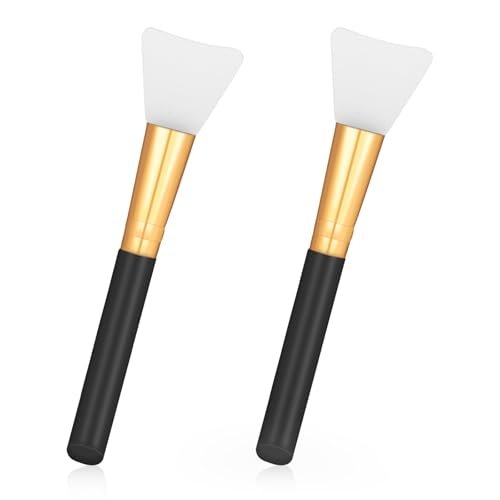 2 Pcs Silicone Face Mask Brushes Silicone Applicator Kit - Reusable Beauty Tool for Skincare, Epoxy, and DIY Crafts (Black) - görsel 2