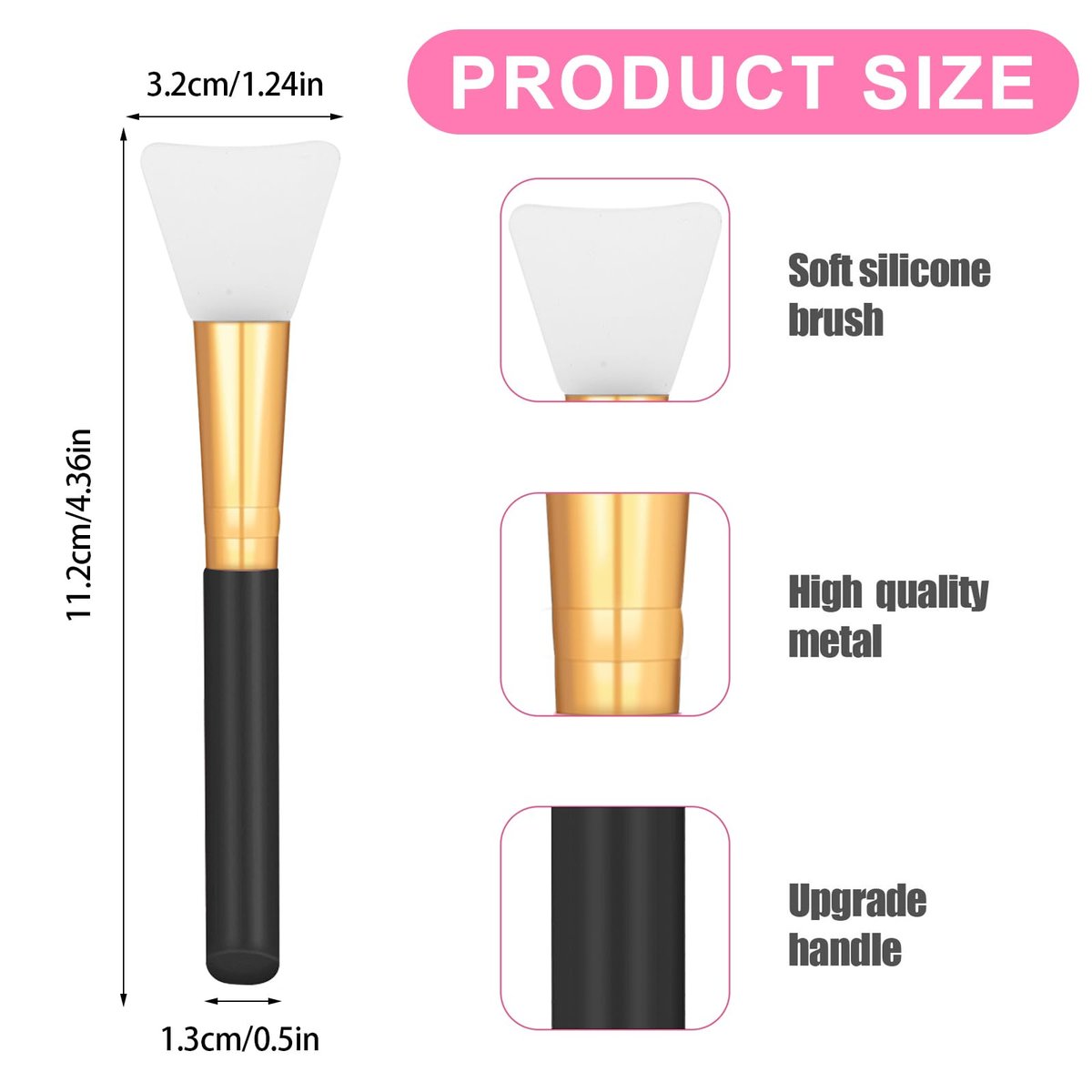 2 Pcs Silicone Face Mask Brushes Silicone Applicator Kit - Reusable Beauty Tool for Skincare, Epoxy, and DIY Crafts (Black) - görsel 3