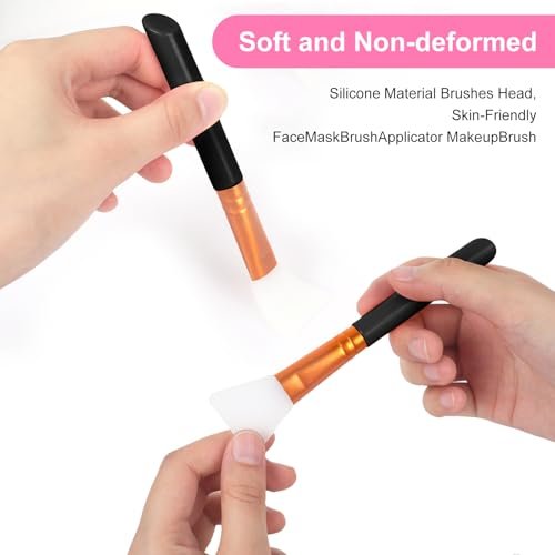 2 Pcs Silicone Face Mask Brushes Silicone Applicator Kit - Reusable Beauty Tool for Skincare, Epoxy, and DIY Crafts (Black) - görsel 16