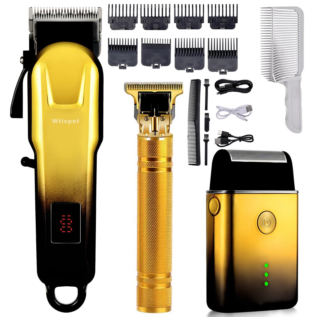 Dabetechts Professional Cordless Hair Clippers Set for Men with LED Display – Hair Trimmer & Beard Shaver, Holiday Gift for Him Avelisse