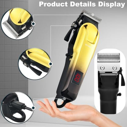 Dabetechts Professional Cordless Hair Clippers Set for Men with LED Display – Hair Trimmer & Beard Shaver, Holiday Gift for Him Avelisse