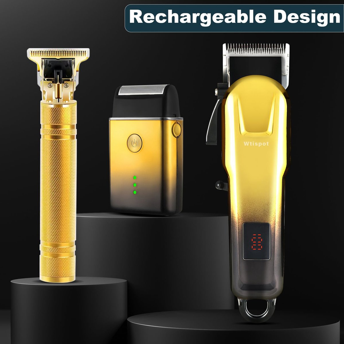 Dabetechts Professional Cordless Hair Clippers Set for Men with LED Display – Hair Trimmer & Beard Shaver, Holiday Gift for Him Avelisse