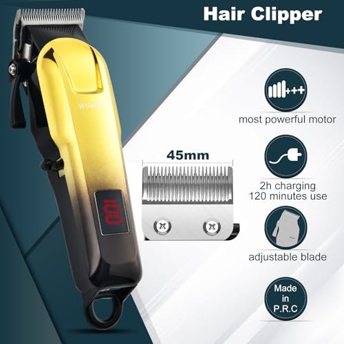 Dabetechts Professional Cordless Hair Clippers Set for Men with LED Display – Hair Trimmer & Beard Shaver, Holiday Gift for Him Avelisse