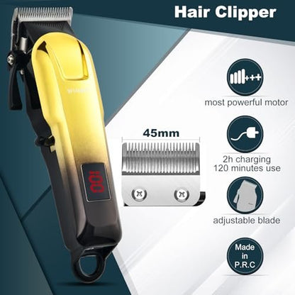 Dabetechts Professional Cordless Hair Clippers Set for Men with LED Display – Hair Trimmer & Beard Shaver, Holiday Gift for Him Avelisse
