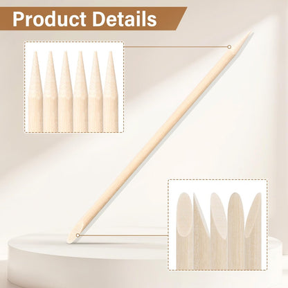 EWVVSS 600 Pcs 4.5 Inch Orange Wooden Cuticle Pusher Sticks – Double Sided Manicure & Pedicure Tool for Nails, Waxing, and Facial Hair Removal